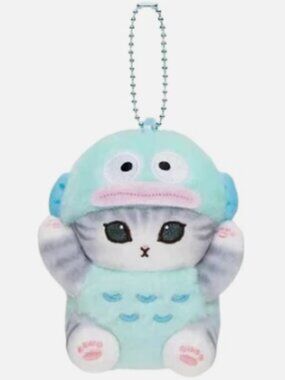 Mofusand Cat Hangyodon Fish Plush Keychain Key Charm Small Bag Holder Toy Purse